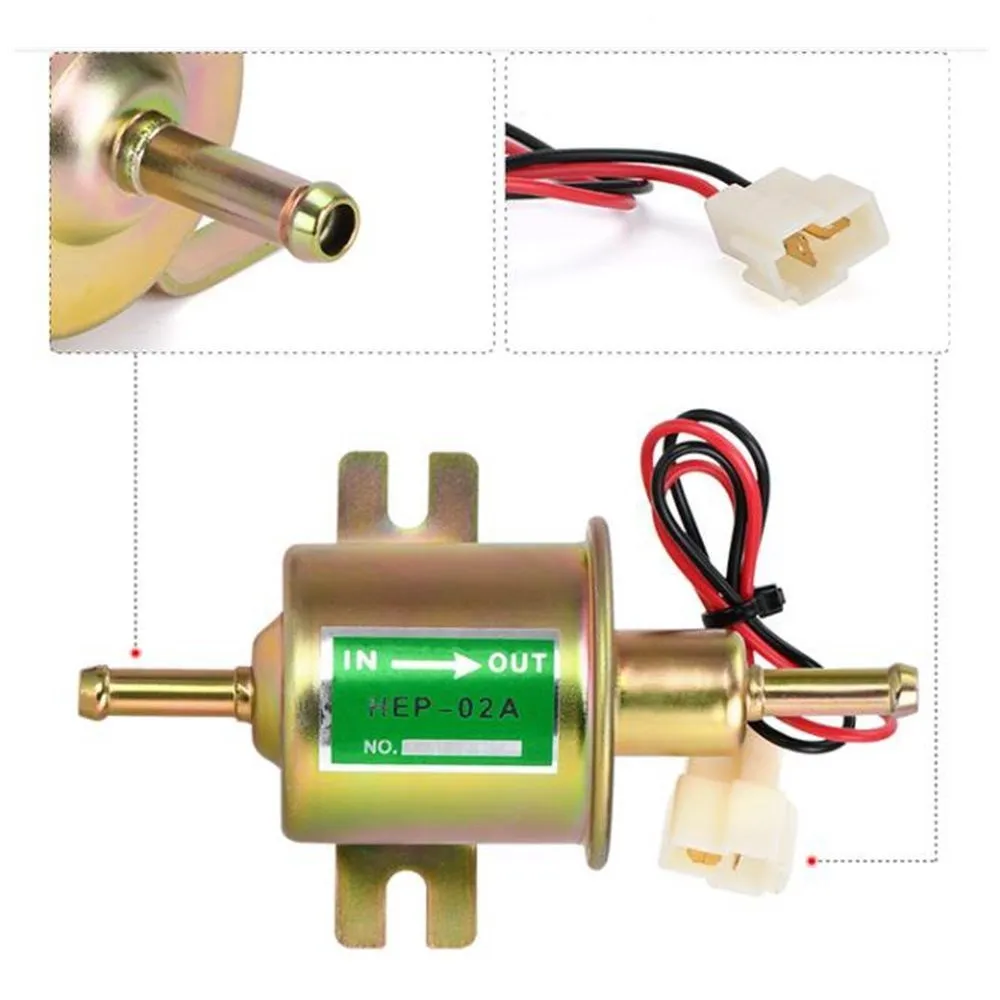 Bomba de combustible eléctrica 12V baja presión para carburador HEP-02A - imagen 4