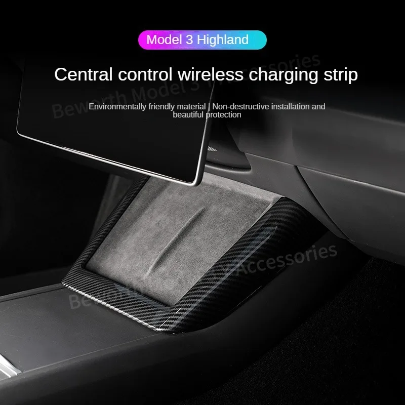 Panel de carga inalámbrica de carbono para Tesla Model 3 Highland - imagen 2