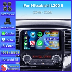Radio Android 15 Mitsubishi L200 2018-2020 con CarPlay y cámara 360°