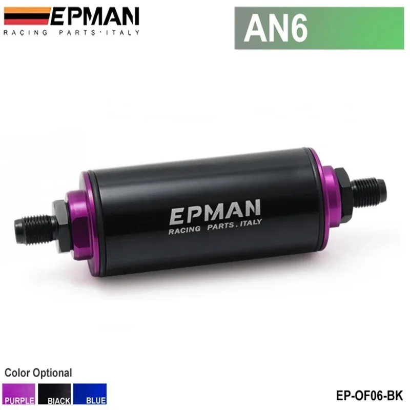 EPMAN AN6 Filtro de combustible aluminio racing acero inoxidable
