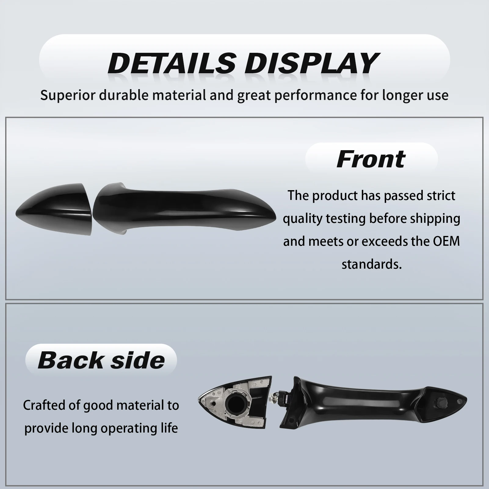 Manija de puerta adecuada para X5 E53 1999-2006, lado exterior derecho del pasajero reemplaza 512182 - imagen 4