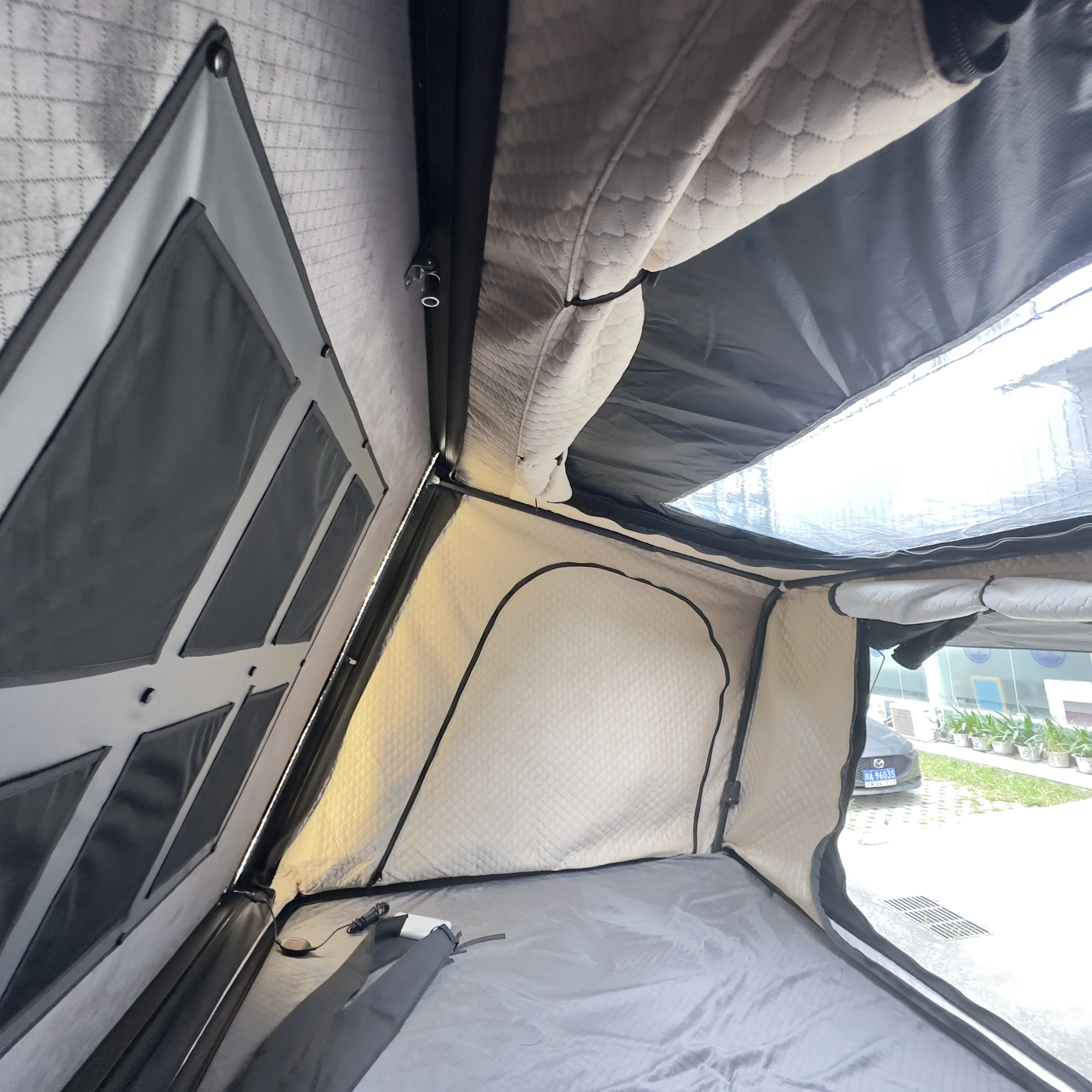 Tienda de campaña para techo de coche de aluminio 4x4, tienda superior impermeable para techo, tienda lateral abierta para 3-4 personas, tienda para techo de carcasa dura - imagen 5