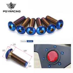 PQY Tornillos de titanio para volante deportivo, kit de buje redondo