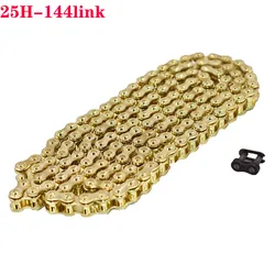 Cadena de transmisión 25H dorada para Mini Moto 47/49 cc