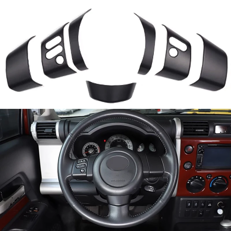 Cubierta botón de volante Toyota FJ Cruiser ABS negro mate carbono - imagen 3