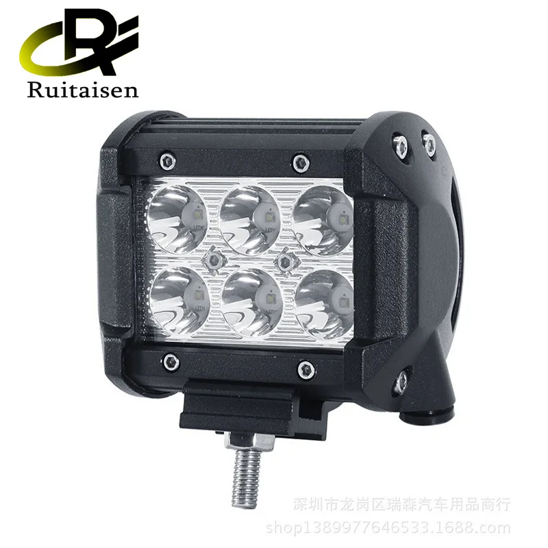 Werklamp 4 inch 18 W 6 lichten dubbele rij hoge helderheid LED auto werk onderhoud motorfiets modificatie signaallicht