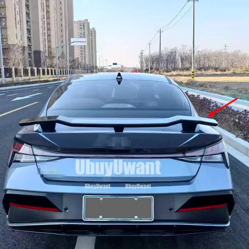 Para Hyundai Elantra Avante CN7 2020 2021 2022 2023 2024 + alerón trasero de coche alerón trasero de plástico ABS para maletero de coche