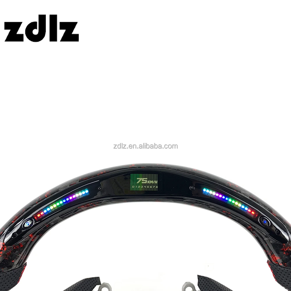 Volante de fibra de carbono LED con cuero perforado – Honda Civic X - imagen 4