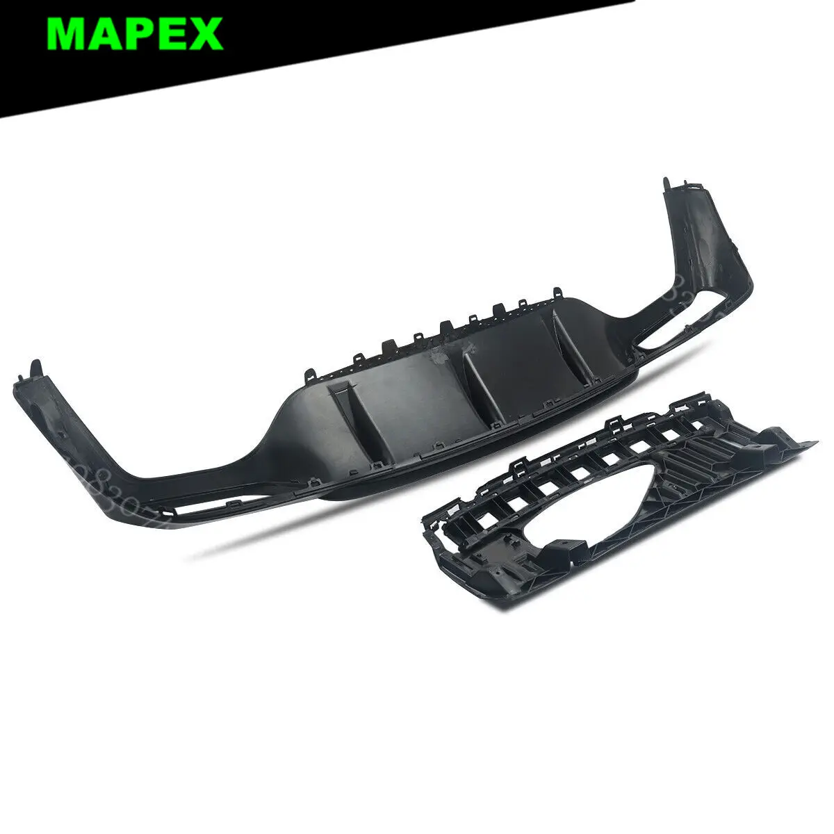 Difusor de parachoques trasero Negro Brillante