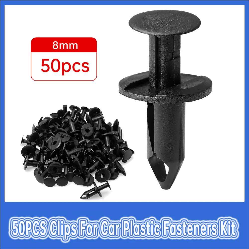 Grapas negras de plástico para parachoques de 8 mm