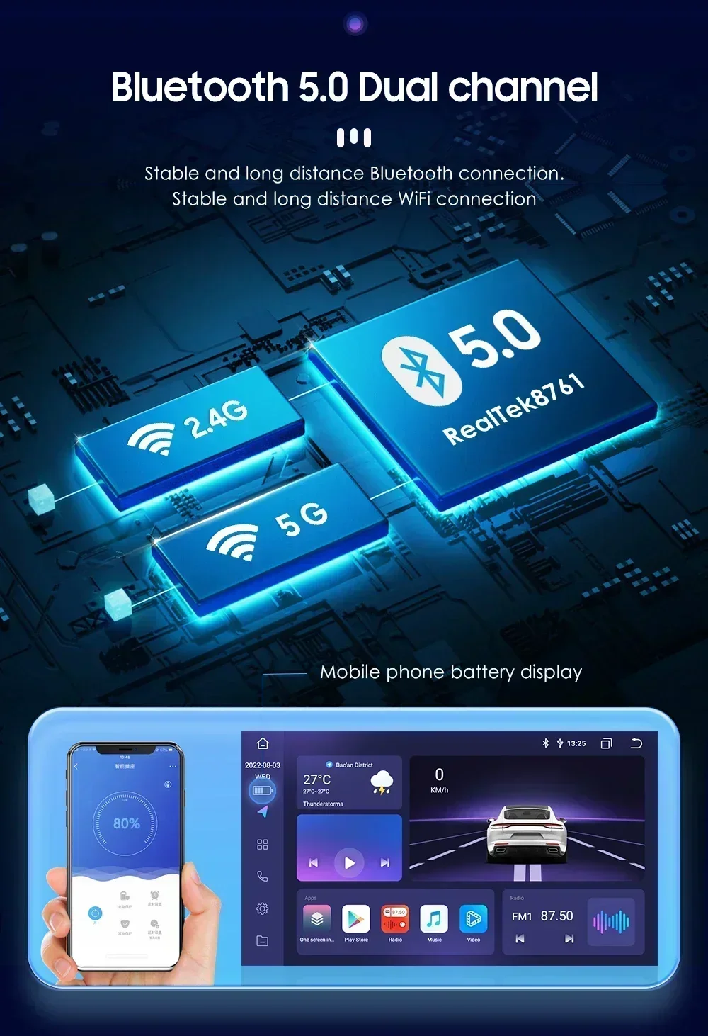 Hizpo Radio 2 DIN Android 13 con GPS para Hyundai Solaris 2010-2016 - imagen 4
