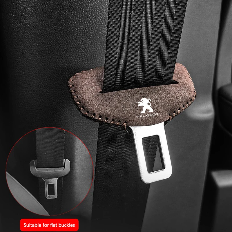 Protector de hebilla de cinturón de cuero para Peugeot 208/2008/308