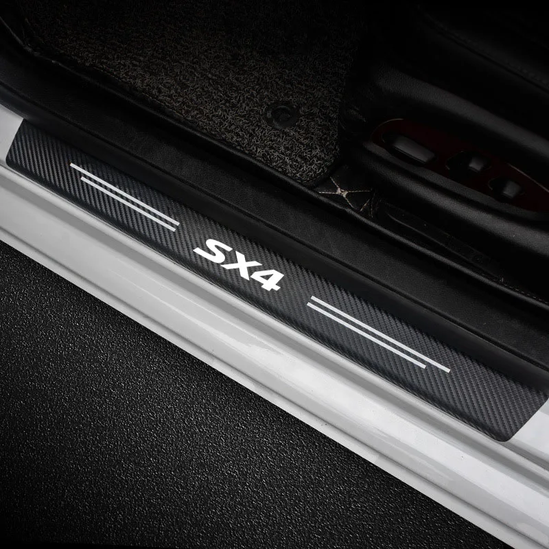 Protector de umbral de puerta efecto fibra de carbono para Suzuki SX4 - imagen 4