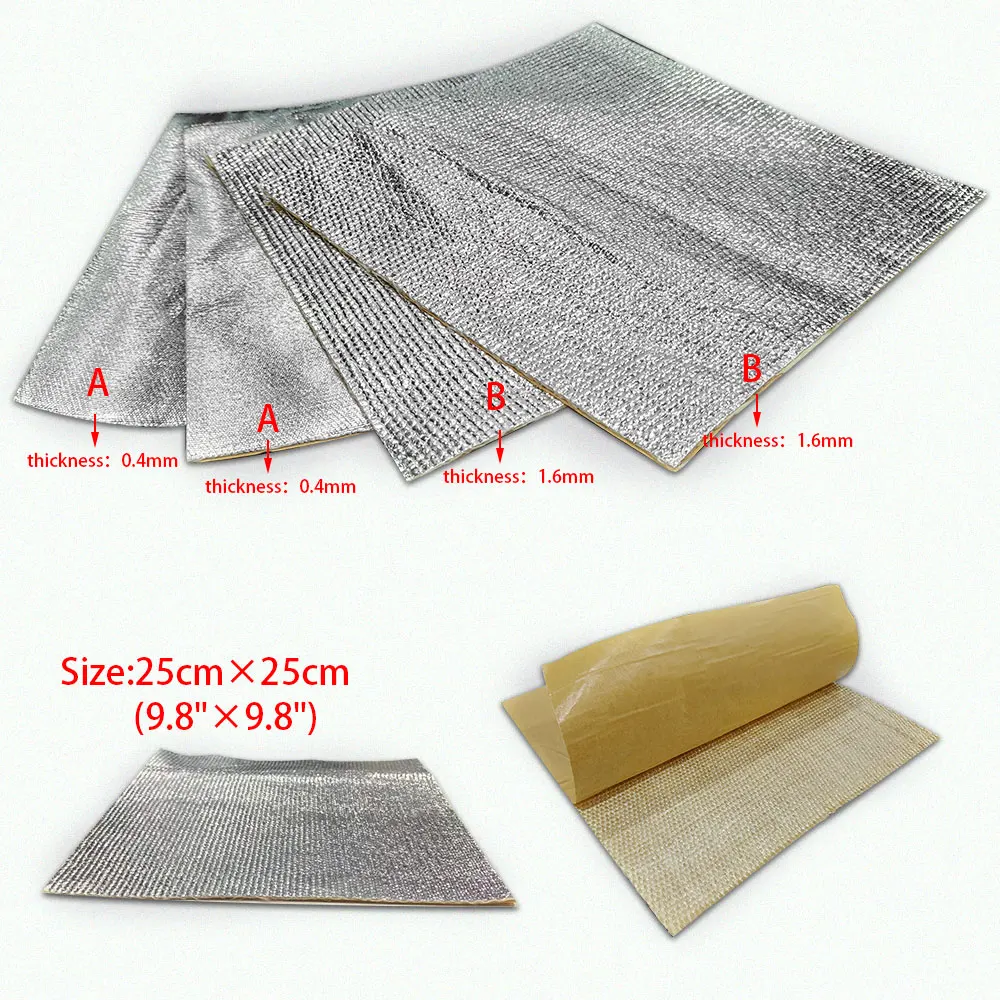 Barrera térmica adhesiva para escape con fibra de vidrio aluminizada