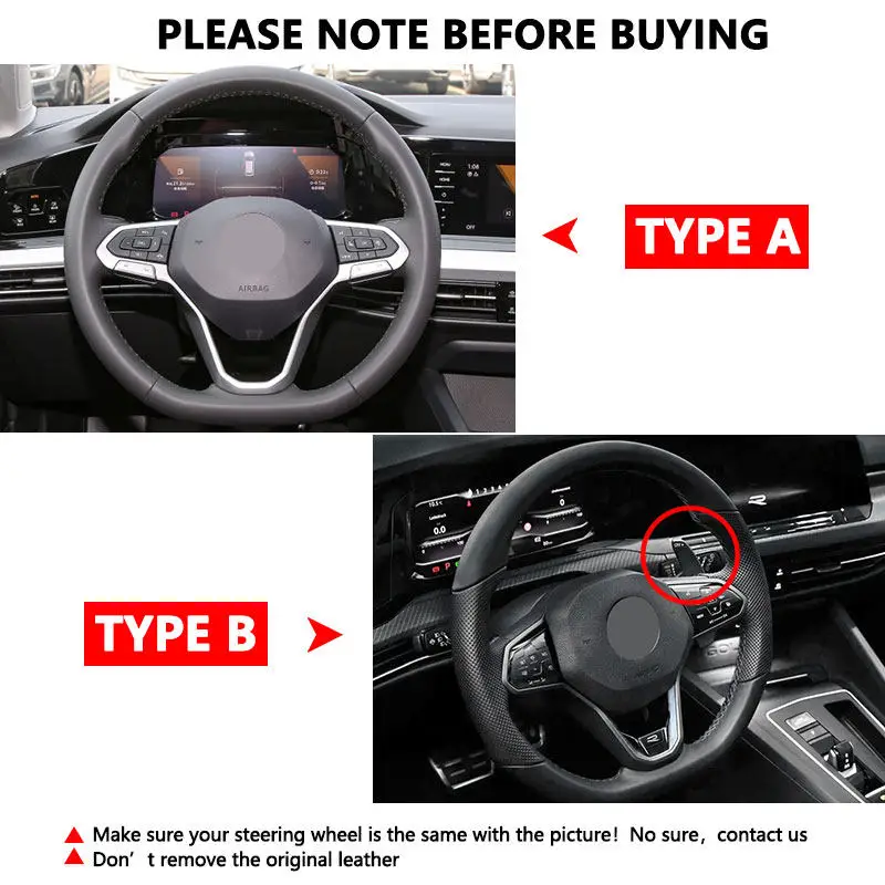 Funda volante microfibra para VW Golf 8 - Cubierta interior coche - imagen 5