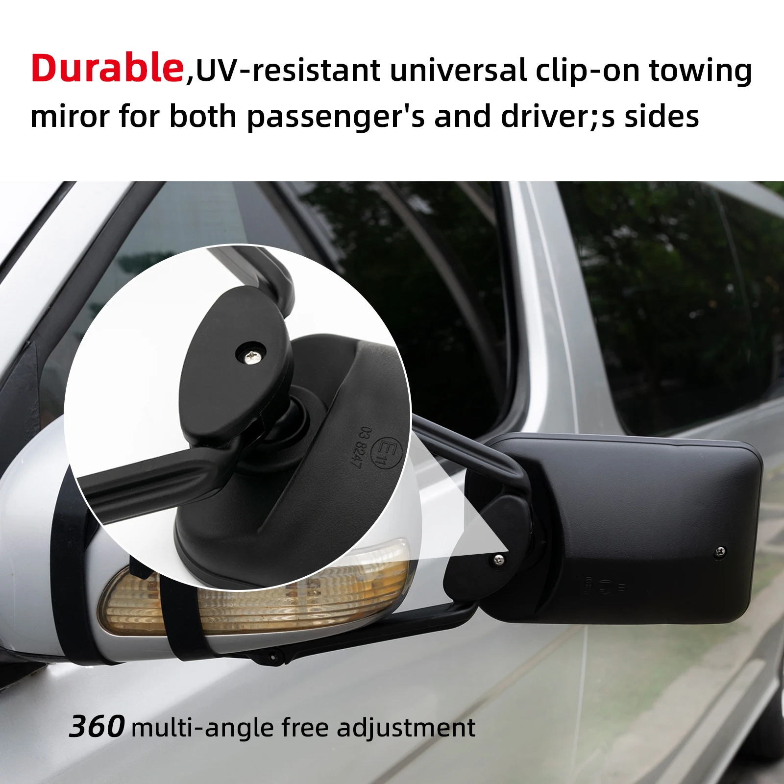 Espejo retrovisor remolque acoplable para camión y SUV vista lateral - imagen 3