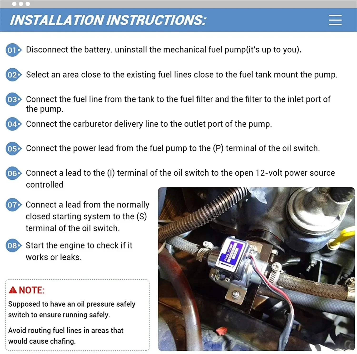 EP500 Bomba de combustible eléctrica 12V diésel y gasolina - imagen 5