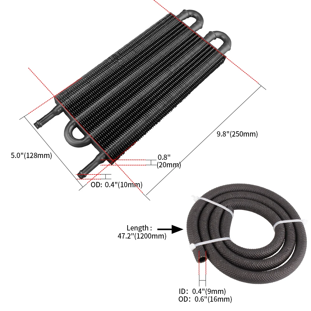 Refroidisseur d'huile OSA014 aluminium pour boîte automatique – Kit enfriador coche - imagen 4