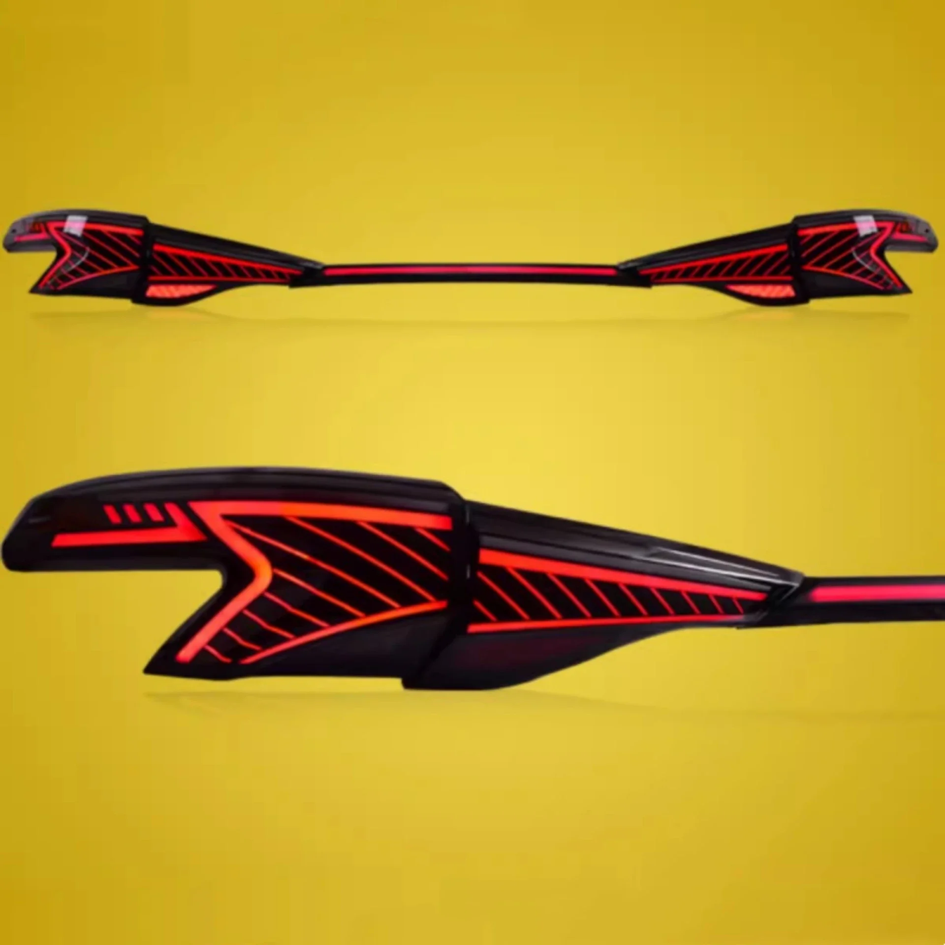 Luz trasera Led a través de conjunto de lámpara para Toyota Sienna 2021-2023 luz central trasera modificada lámpara de freno de señal de giro accesorios de coche