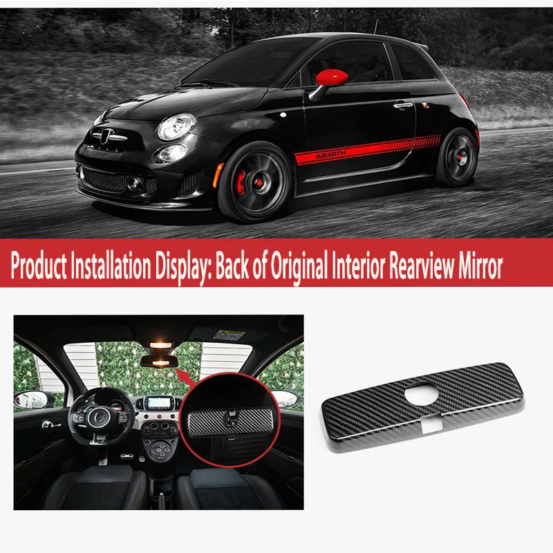 Funda fibra carbono espejo retrovisor Fiat 500 – adhesiva