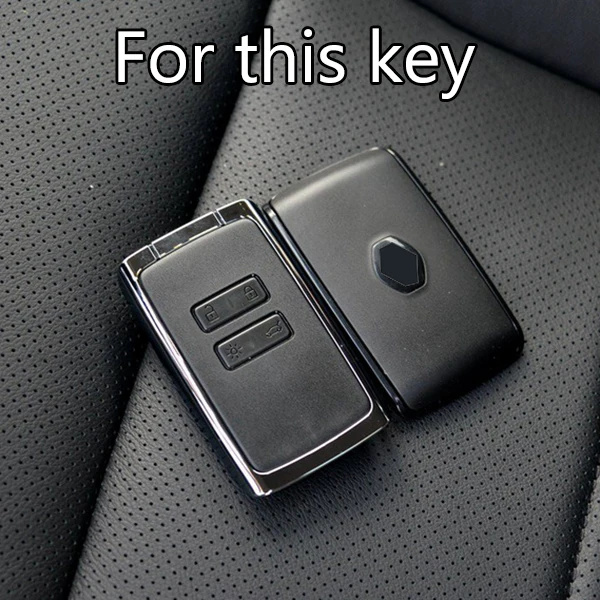 Funda de silicona para llave de 4 botones para Renault Koleos Kadjar Megane Talisman Captur Espace Clio 2016-2019 llavero con cadena Fob Shell - imagen 2