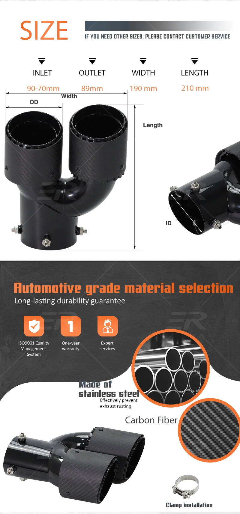 Detalle del tubo de escape