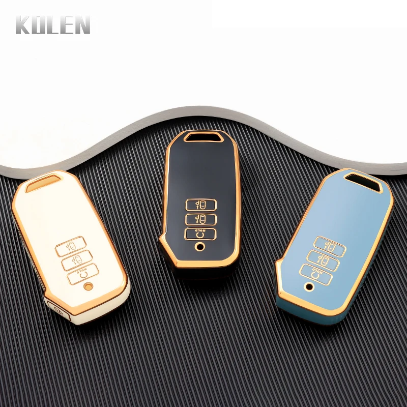 Funda TPU para mando Kia Sorento MQ4 con borde dorado - imagen 3