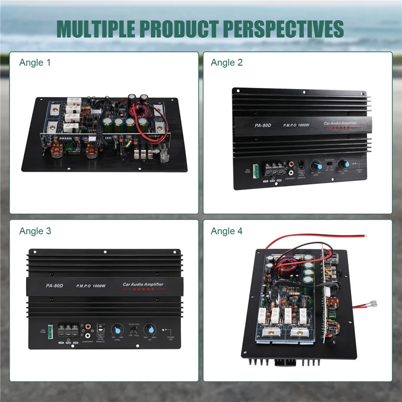 AB56-12V 1000W Audio para coche amplificador de alta potencia placa amplificadora potente Subwoofer amplificador de graves PA-80D - imagen 3