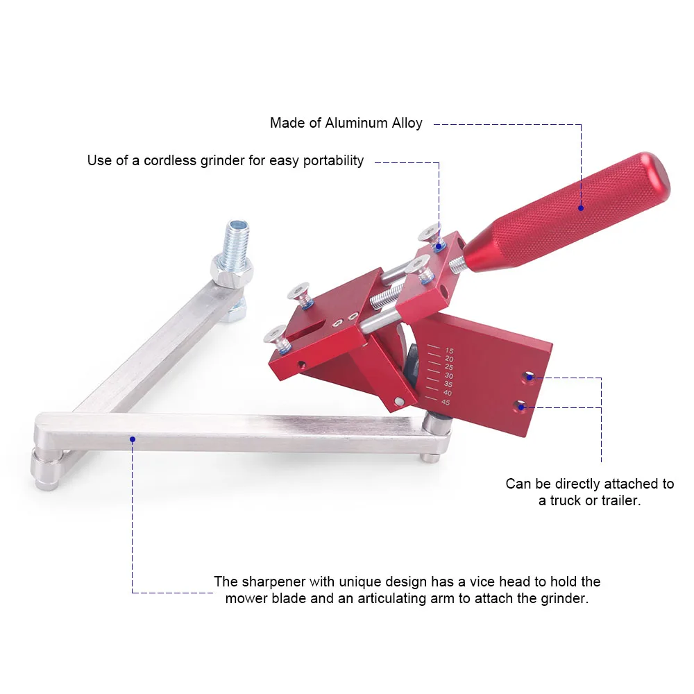Afilador profesional de cuchillas para cortacésped ajustable 15°-45° - imagen 4