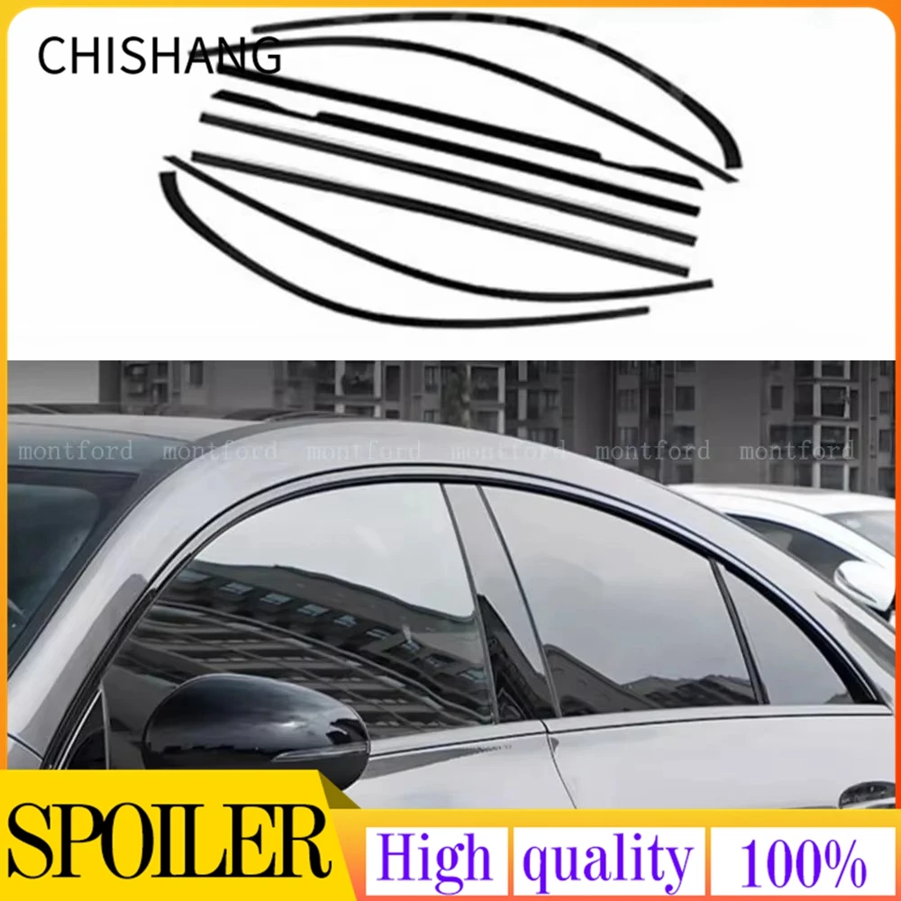 Moldura decorativa ventana negro inoxidable Mercedes CLA W117 W118