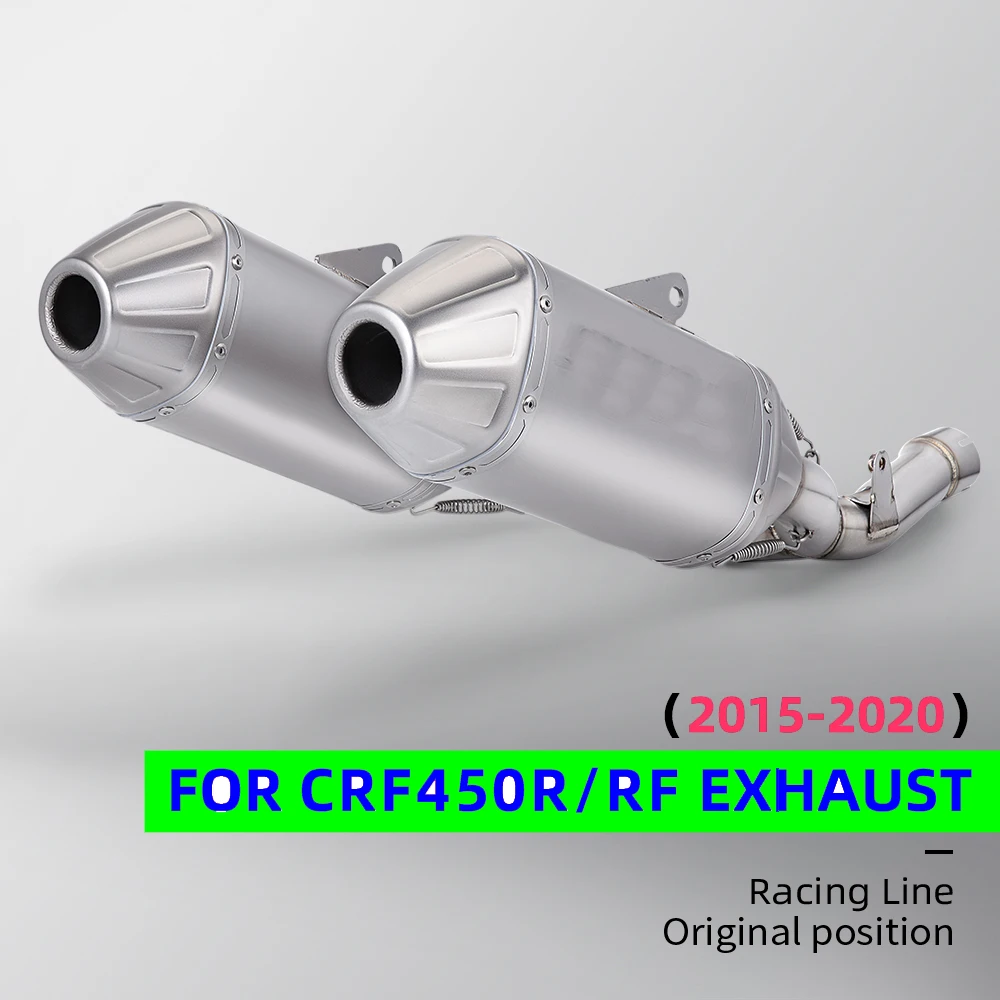 Silenciador escape inoxidable doble salida Honda CRF 450R 450RX - imagen 4