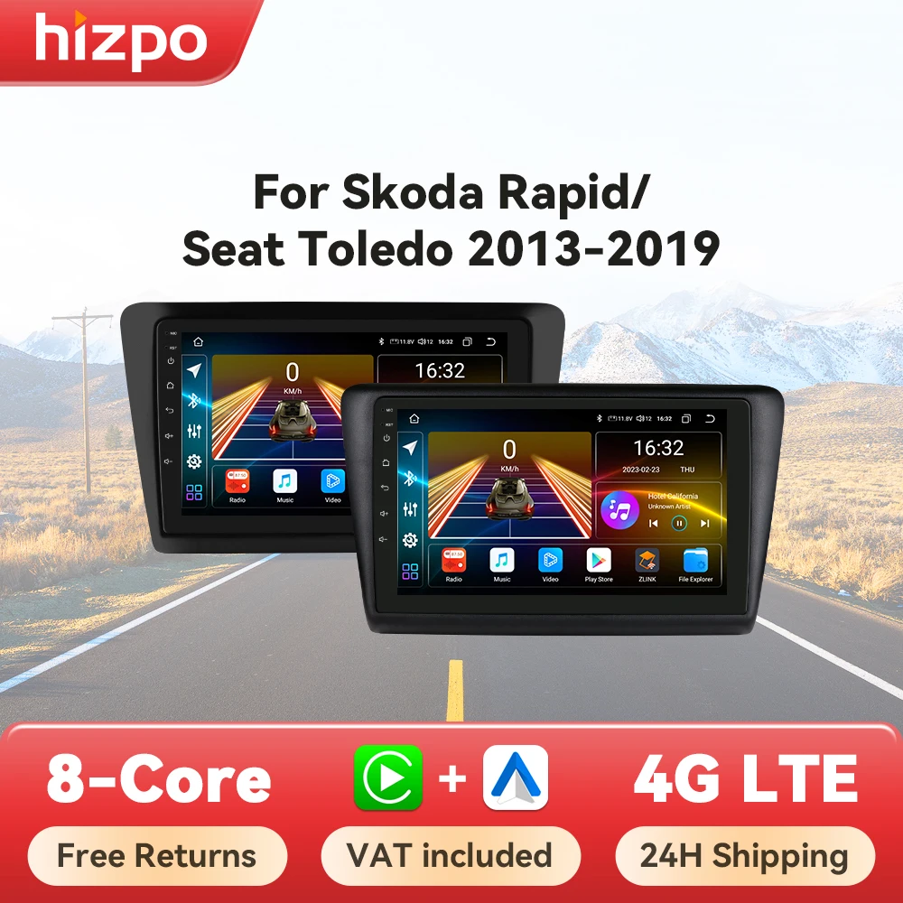 Autorradio Hizpo 7862 con CarPlay y GPS para Skoda Rapid 2013-2019