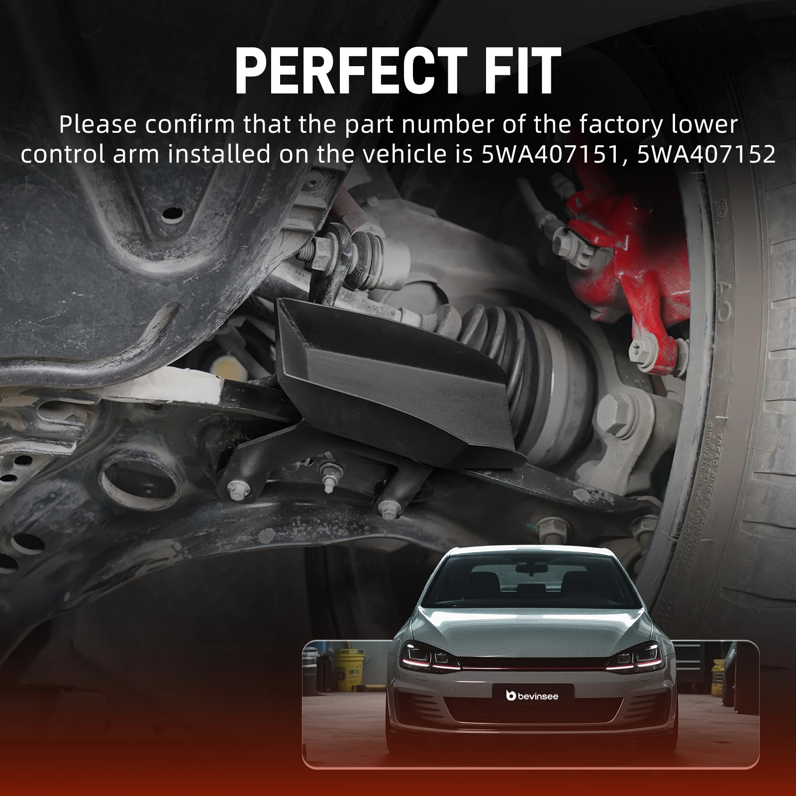 BEVINSEE Kit de conductos de refrigeración de frenos para VW Golf 7 GTI R - imagen 4