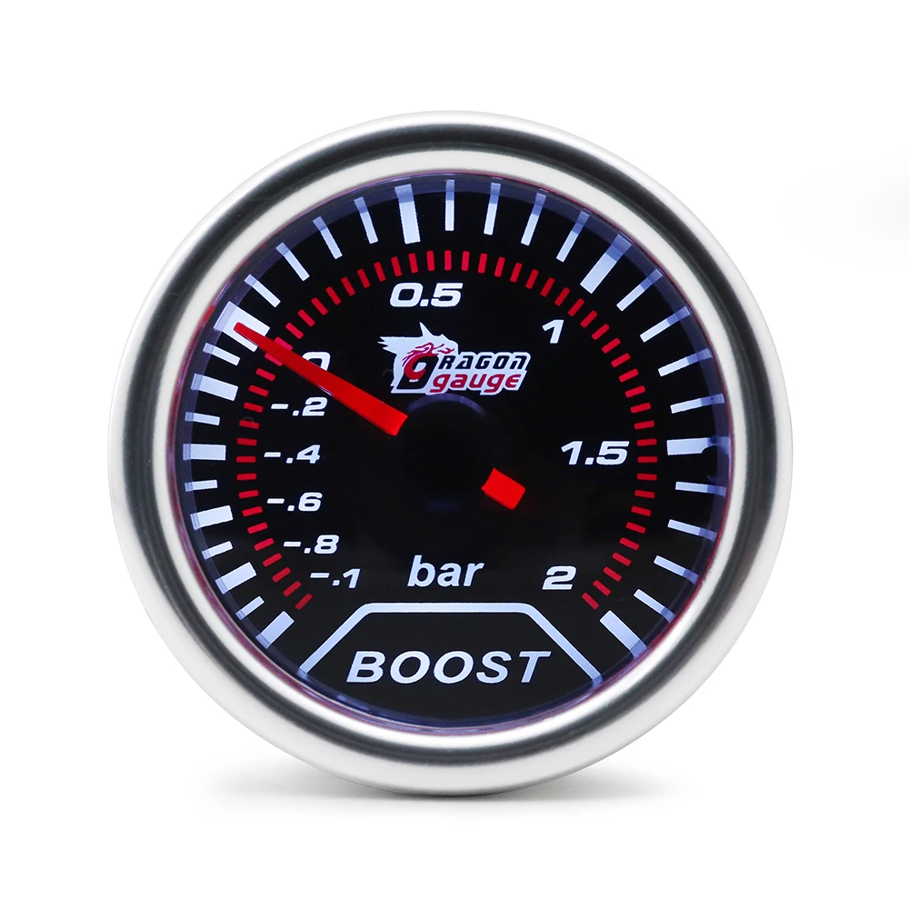 Manómetro turbo DRAGON GAUGE 52 mm mecánico, esfera ahumada
