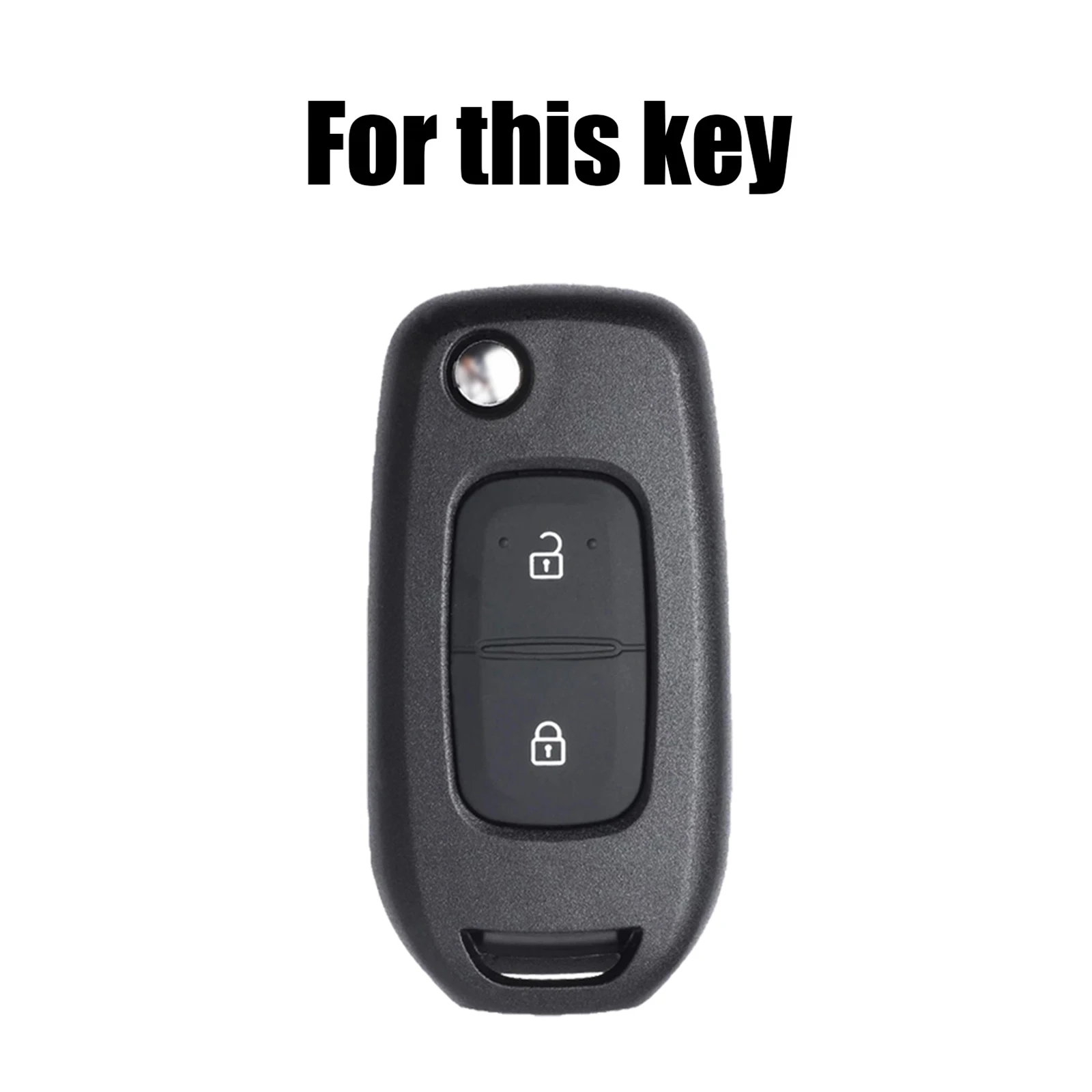 Funda de silicona con 2 botones para llavero de coche, Protector de carcasa para Renault Megane Logan 2 Stepway Sandero Twingo Kangoo - imagen 2