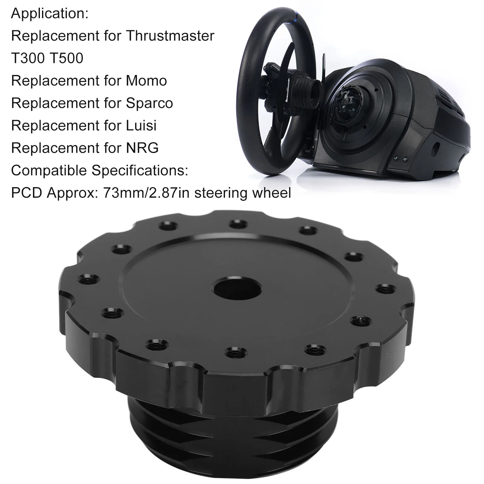 Adaptador de volante Thrustmaster T300/T500 negro PCD