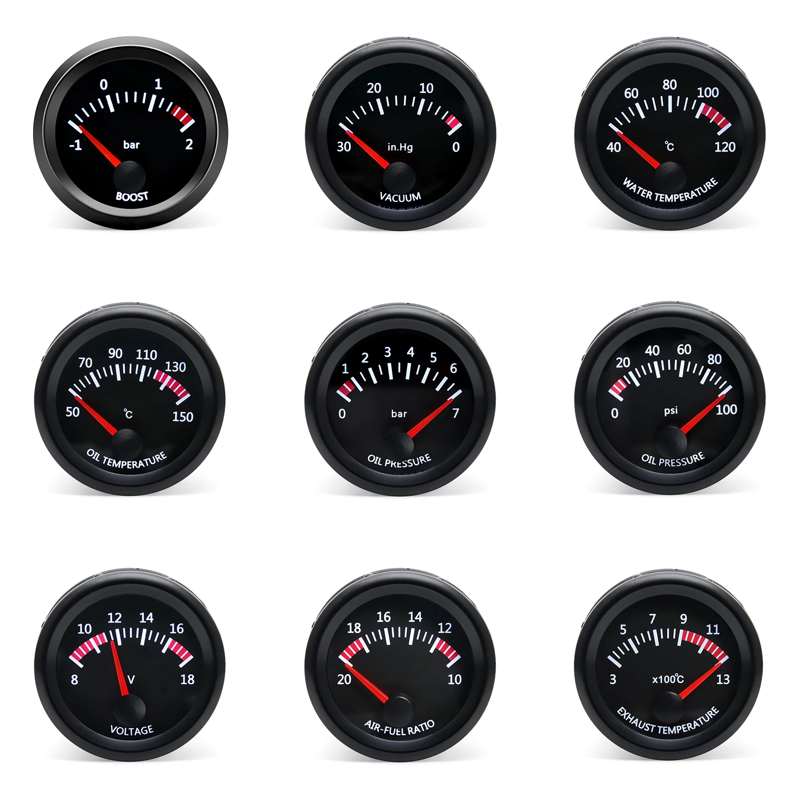 Medidor multifunción motor racing – temperatura aceite EGT turbo boost 12V