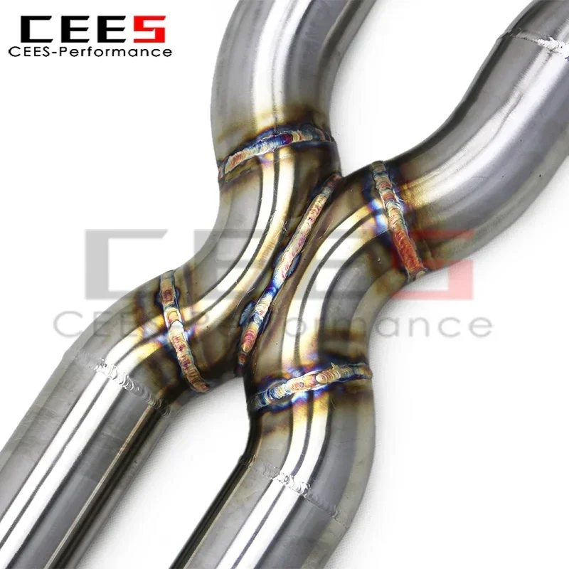 Tubos de escape con válvula de eje cees para BMW M550i G30/N63 4.4TT 2017+ Sistema de escape de sección trasera de acero inoxidable - imagen 5