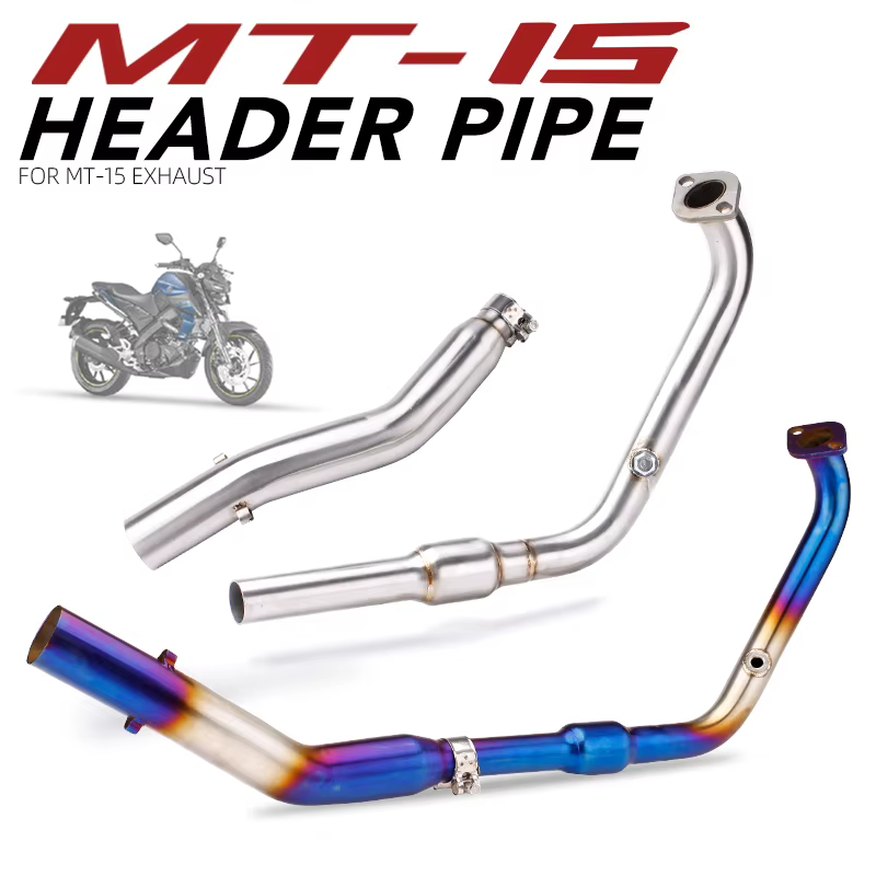 Colector inoxidable y tubo de enlace frontal para motocicleta