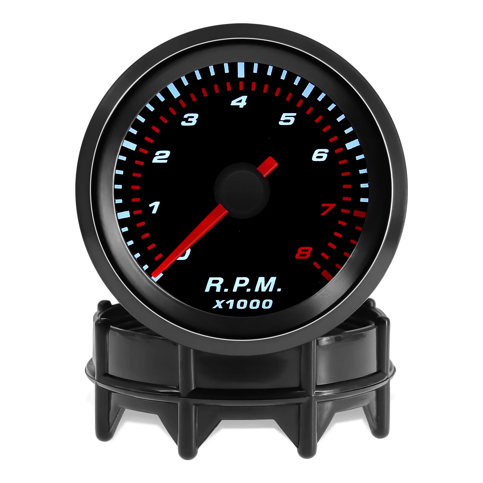 Cuentarrevoluciones universal 52 mm LED, 0-8000 rpm, gasolina 12 V - imagen 2