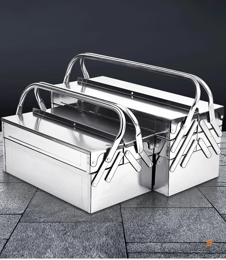 Caja de herramientas de acero inoxidable cerrada