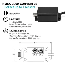 Convertidor de nivel de combustible CX5001 NMEA 2000 para barcos