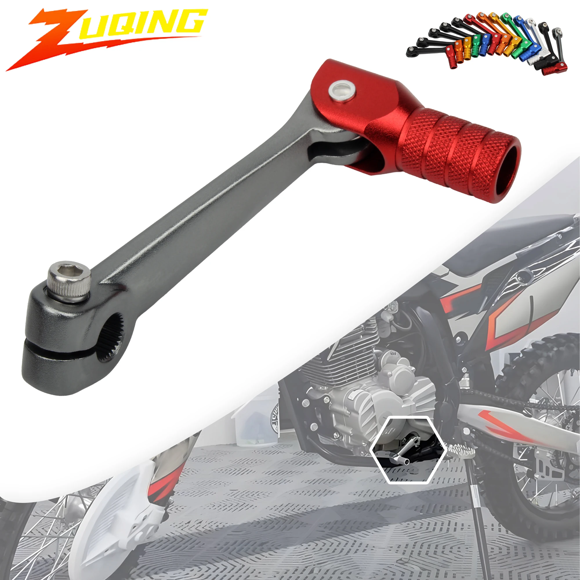Palanca de cambio antideslizante en aluminio para ATV Dirt Bike