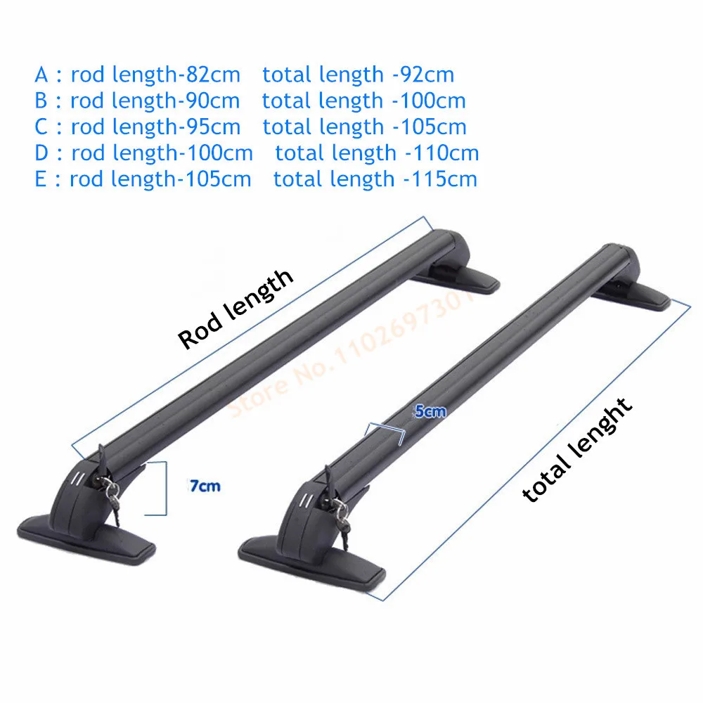 Portaequipajes Universal para techo de coche, barra de riel de aluminio negro con cerradura superior, 1 par - imagen 3