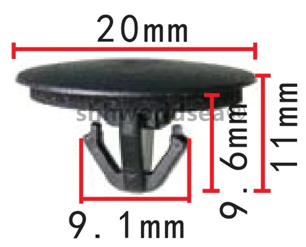 Clip fijador guardabarros Toyota 9046707223 para paragolpes lateral - imagen 2