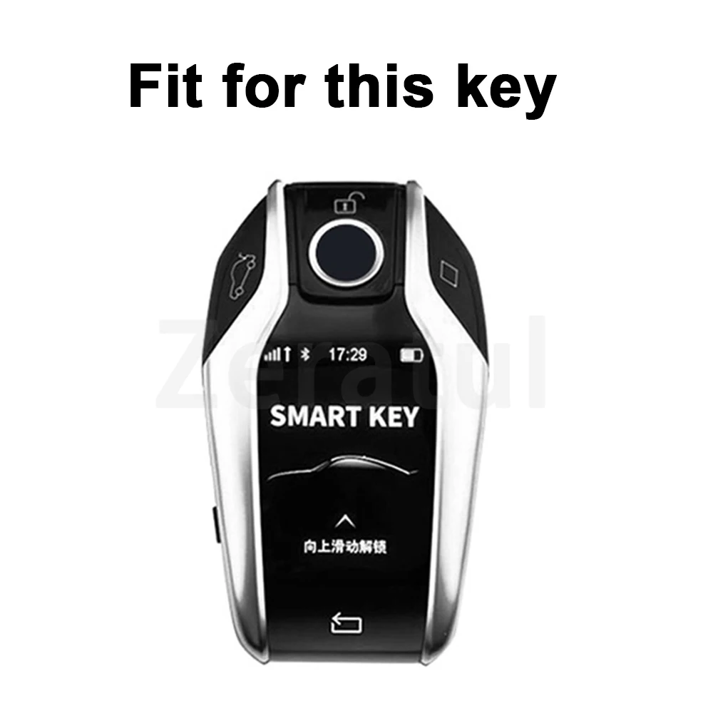 Funda protectora de cuero TPU para llave BMW con pantalla LCD