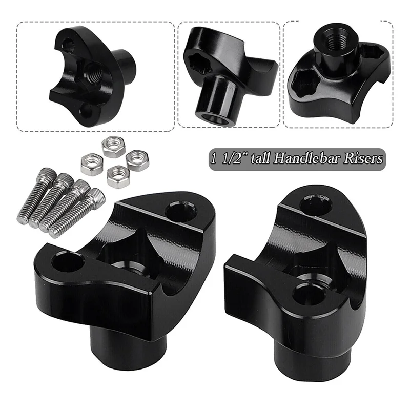 Manillar negro con elevadores para Harley-Davidson Dyna Softail Sportster - imagen 5