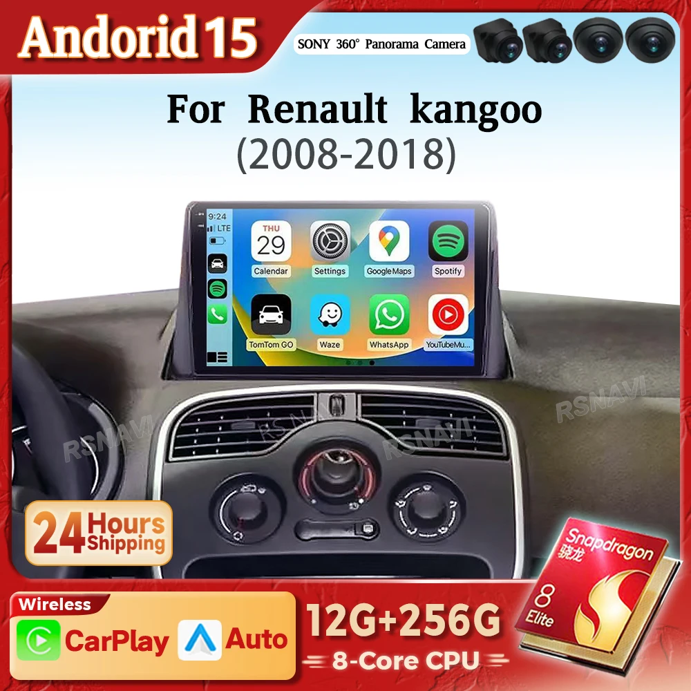 Radio 2DIN Android con CarPlay 2K para Renault Kangoo 2008-2018