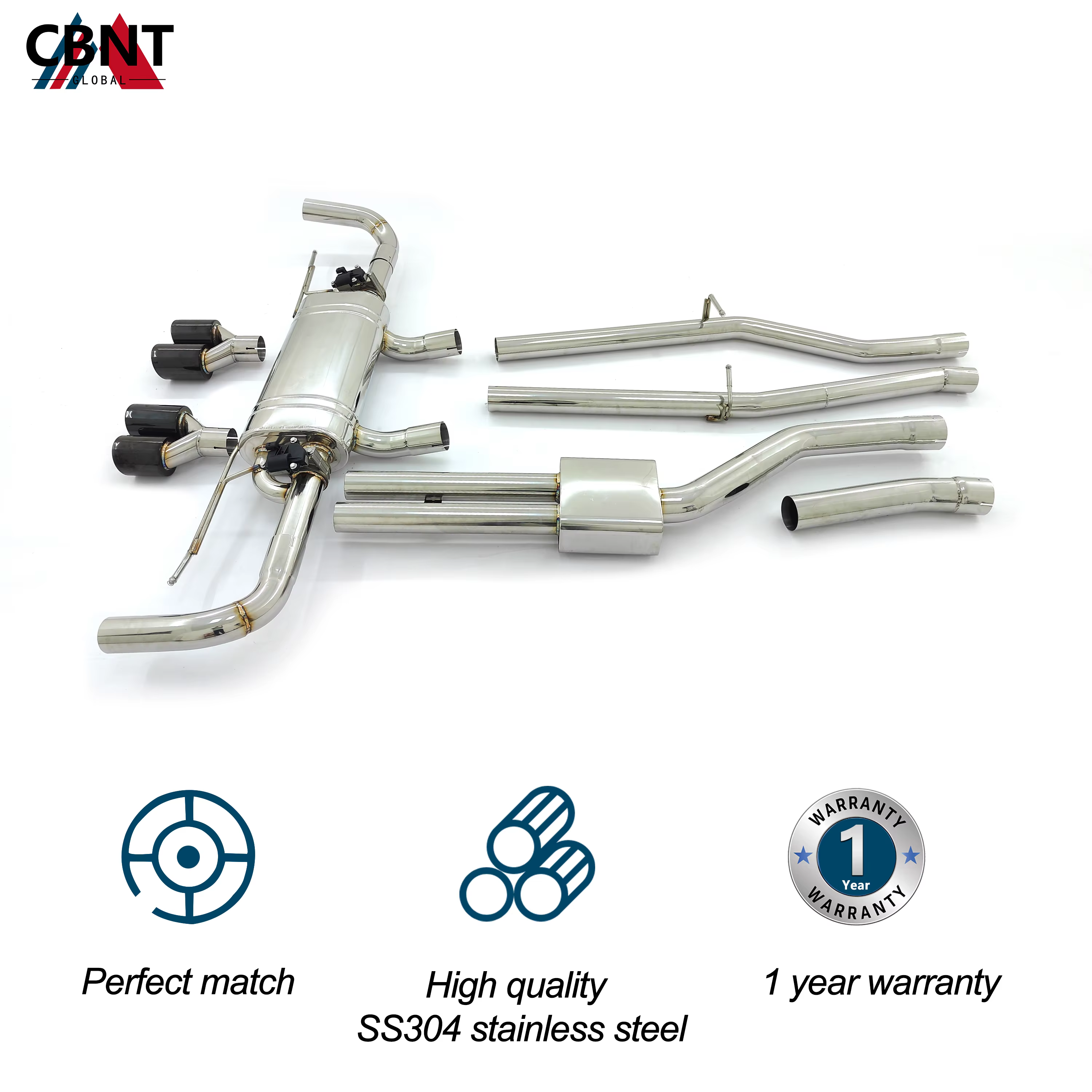 CBNT Sistema de escape cat-back con válvula BMW X5/X6/X7 B58 3.0T - imagen 2