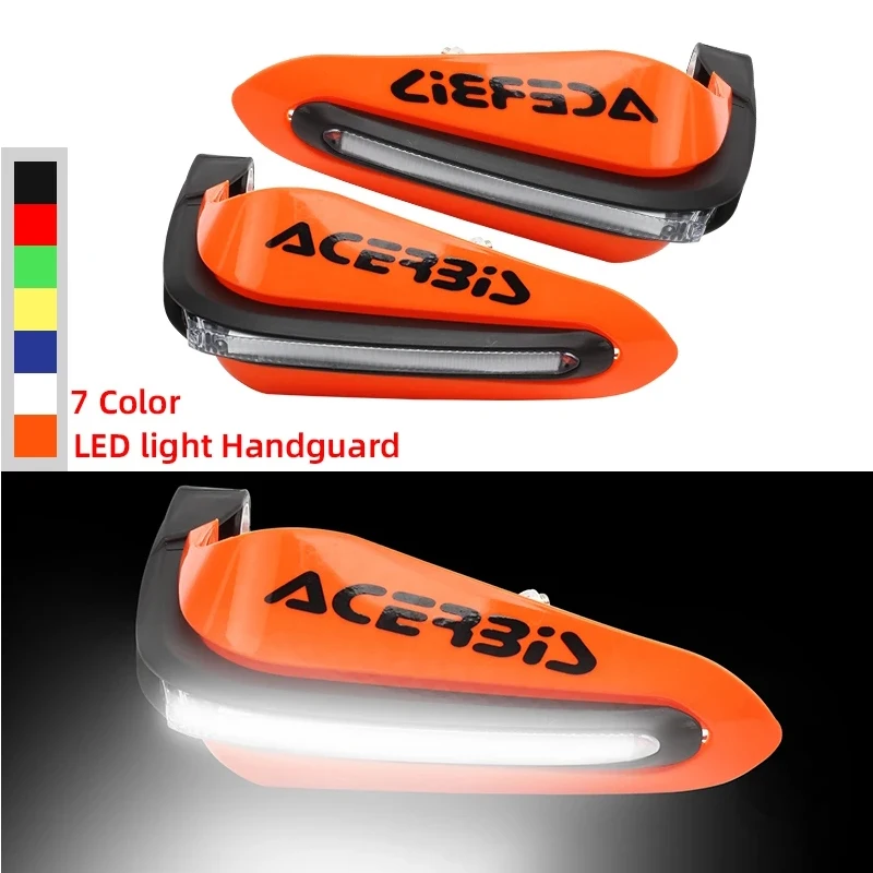 Protectores de manos LED para manillar de 15 mm, ATV y moto de campo